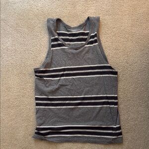 Old Navy Gray Striped Tank Top